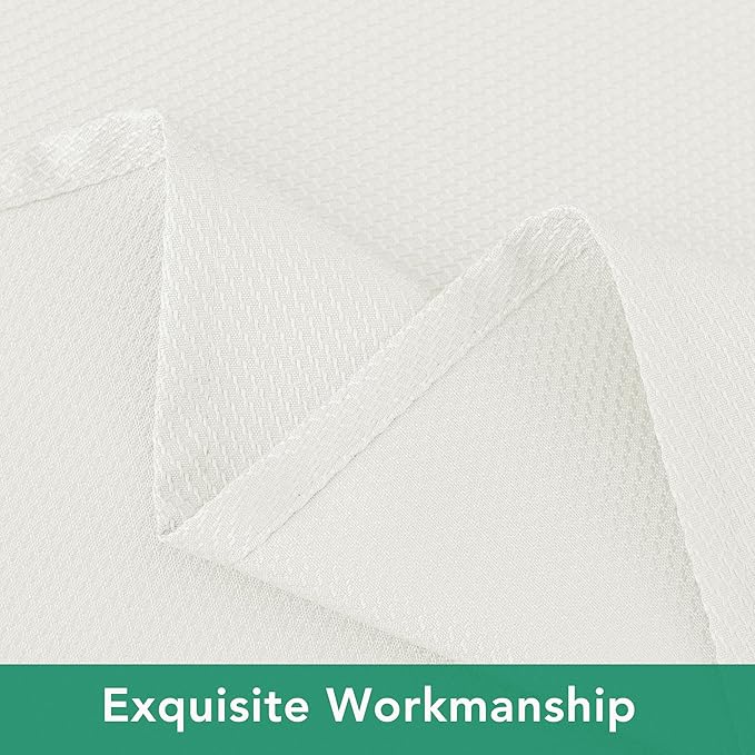 Biscaynebay Textured Fabric Tablecloths 70x108 Inches Rectangular, Ivory Water - Image 4