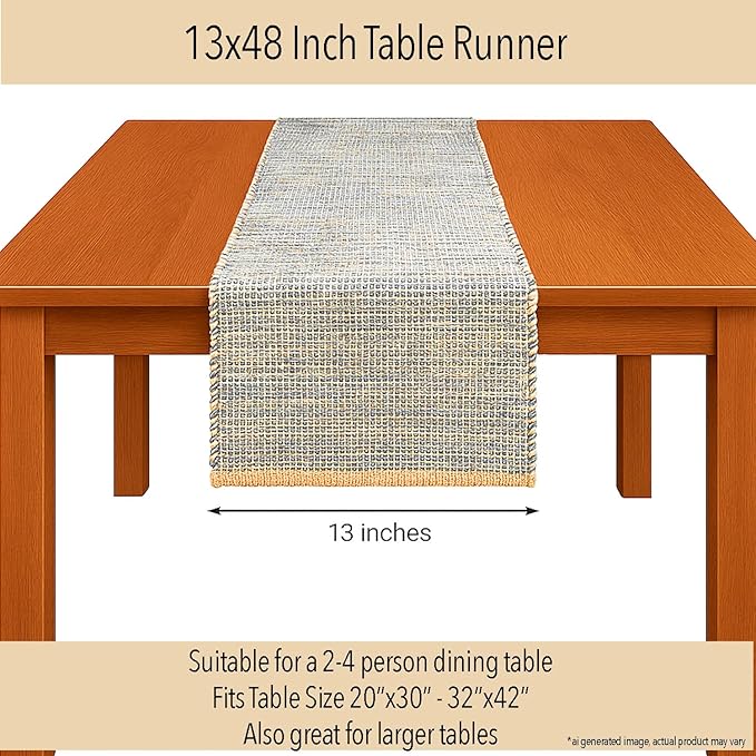 Chardin home Natural Jute Table Runner 13x48 Inch – Vintage Boho Rustic Table - Image 4