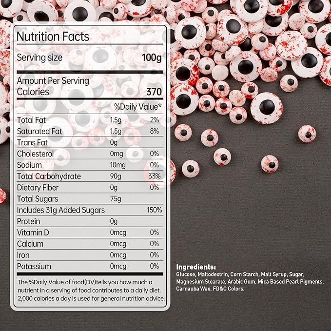 Halloween Edible Bloody Red Eyeballs Eye Ball, Candy Eyeballs Mix Sprinkles - Image 2