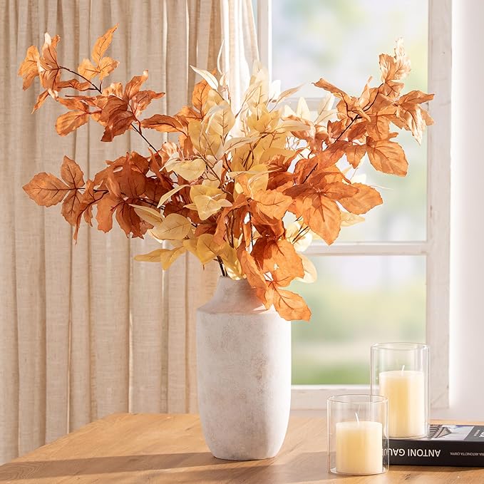 Mitt&Ditt Ceramic Flower Vase, 12.5 inch Tall Off-White Vase, Large Decorative by MittDitt