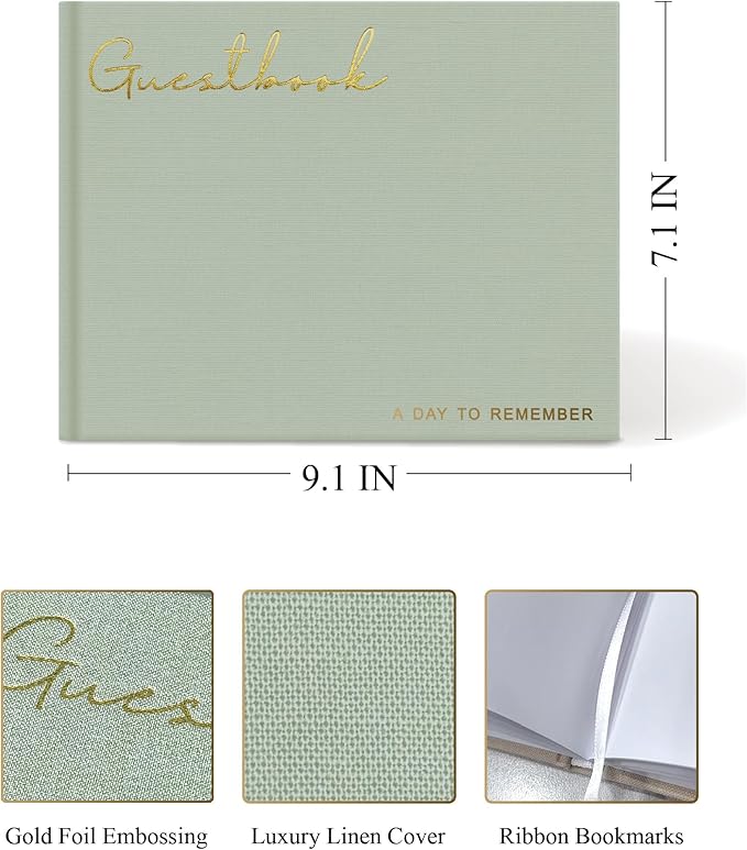 Elegant Linen Wedding Guset Book - Image 2