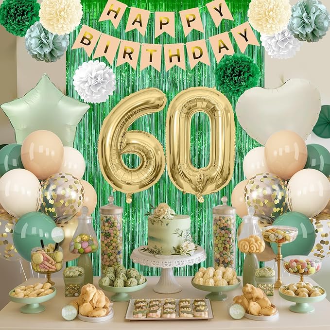 Sage Green 60th Birthday Decorations - Image 2