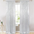 ShinyBeauty Sparkle Backdrop Curtain Silver 2 Panels Set Sequin Photo Backdrop by ShinyBeauty