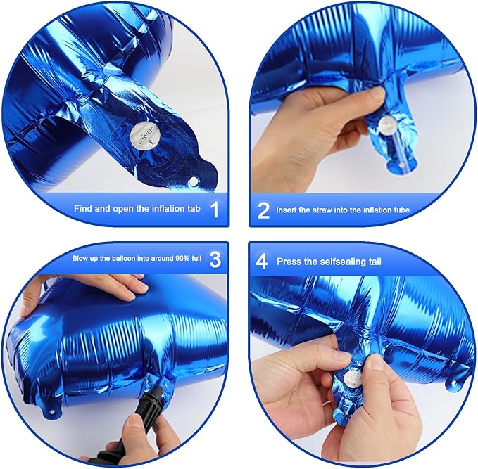 40 Inch Navy Blue 3 Large Number Balloon, 3 13 23 30 33 36 38Blue Birthday - Image 3