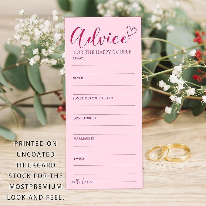 4x9 Inch Wedding Advice Cards, Advice and Wishes - Image 4