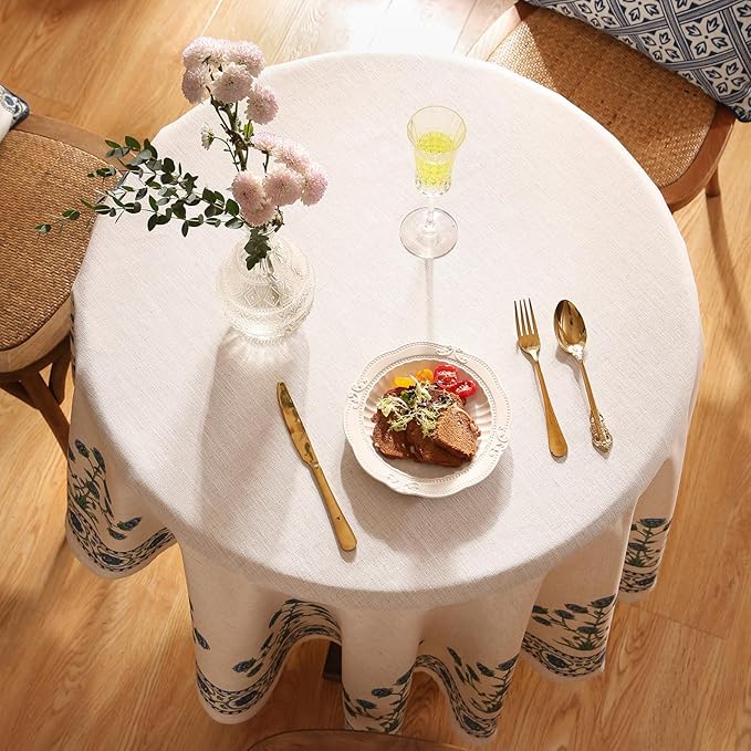 patdrea Designer Blue Small Tablecloth - Image 6