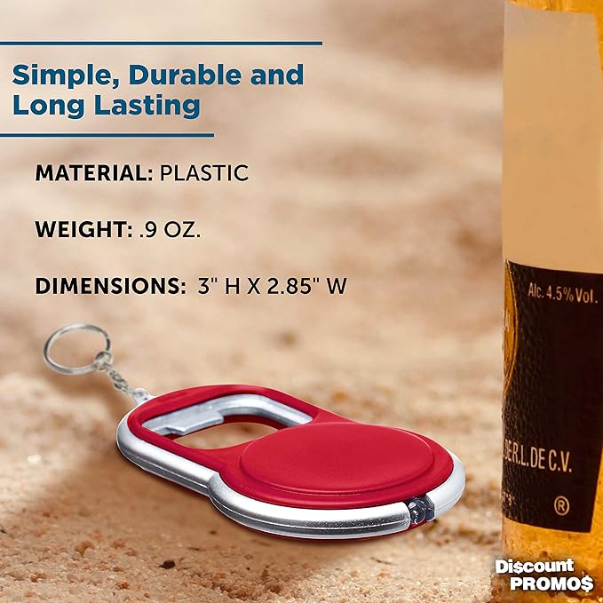 Bottle Opener & LED Keychains Set of 10, Bulk Pack - Image 4
