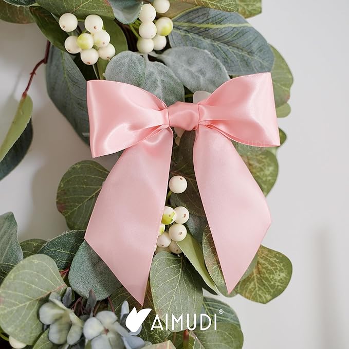 AIMUDI Baby Pink Satin Bows 5.5" Bows - Image 8