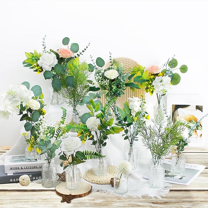 114Pcs Artificial Flowers in Vases Set, Fake Flower Greenery Stem Bulk Sets - Image 6