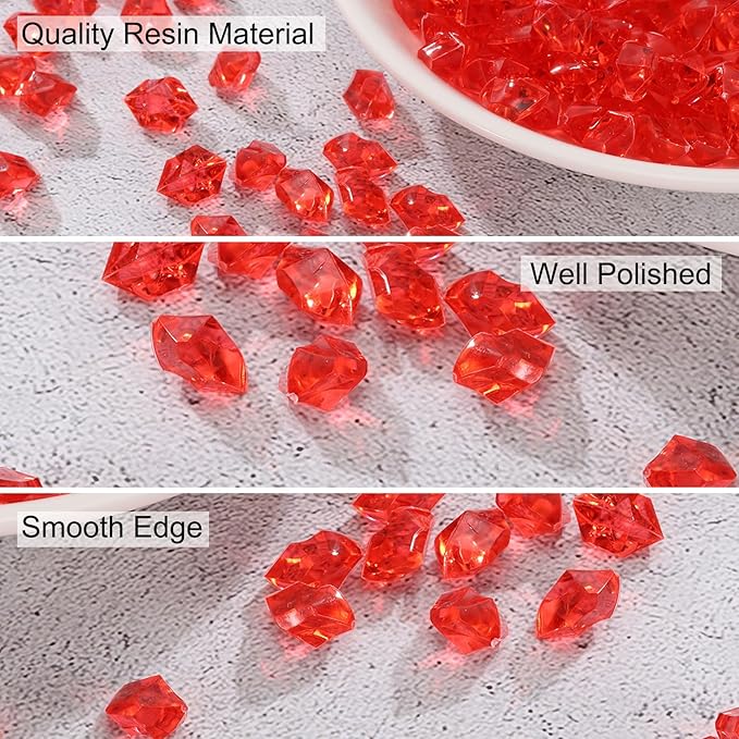 uxcell 1000pcs Fake Ice Rocks, Dazzling Clear Resin Crushed Ice Sparkling Fake - Image 3