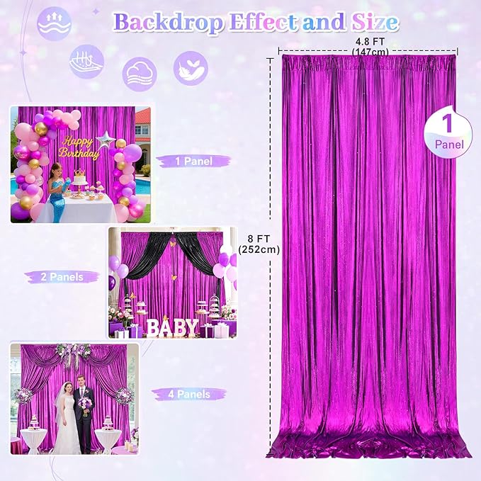 Purple Sequin Backdrop Curtains - Image 4