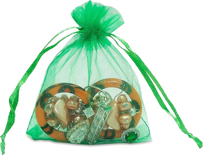 TheDisplayGuys 48-Pack 3x4 Light Green Sheer Organza Gift Bags - Image 2
