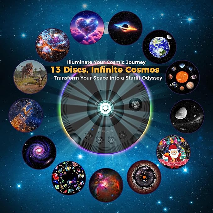 DORESshop Galaxy Projector, 13 Film Discs Star Projector Night Light, Home - Image 3