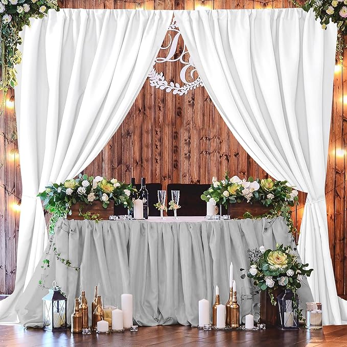 Joydeco White Backdrop Curtains - Image 2