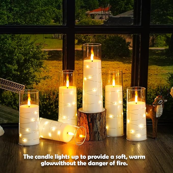 Flameless Candles with Embedded Star String - Image 5
