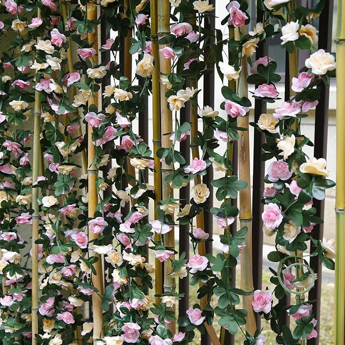 12 PCS 98.4 FT Artificial Flower Garland Rose Garland - Image 6