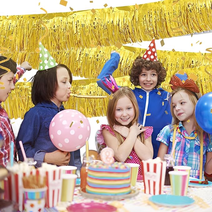 Gold Foil Fringe Garland 10FT 6packs, Metallic Foil Tinsel Fringe Banners - Image 7