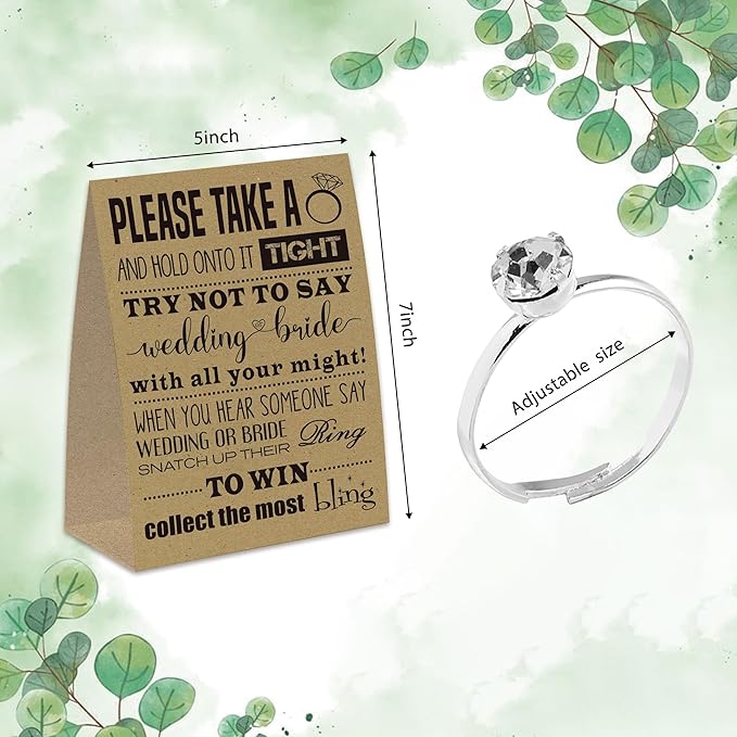 Don't Say Bridal Games, Put A Ring On It Bridal Shower Games, 50 Metal rings - Image 2