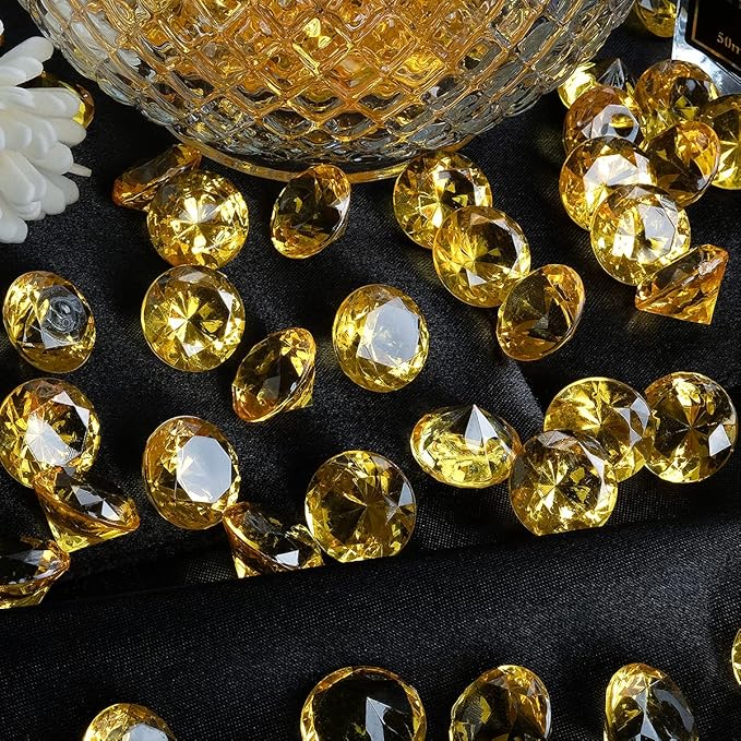 Acrylic Diamond Fake Gems Vase Filler, Babenest 240pcs 3/4 Inch Faux Diamonds - Image 4