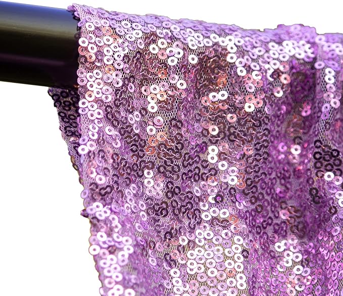 Lavender Sequin Backdrop Curtains 4 Panels 2FTx8FT Wedding Photo Backdrop - Image 5