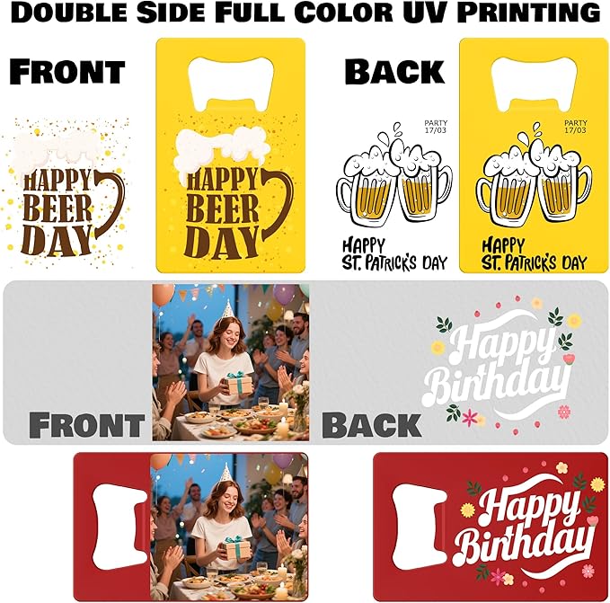 4-100 Pcs Custom Bottle Opener, Personalized Stainless Steel Credit Card Bottle - Image 4