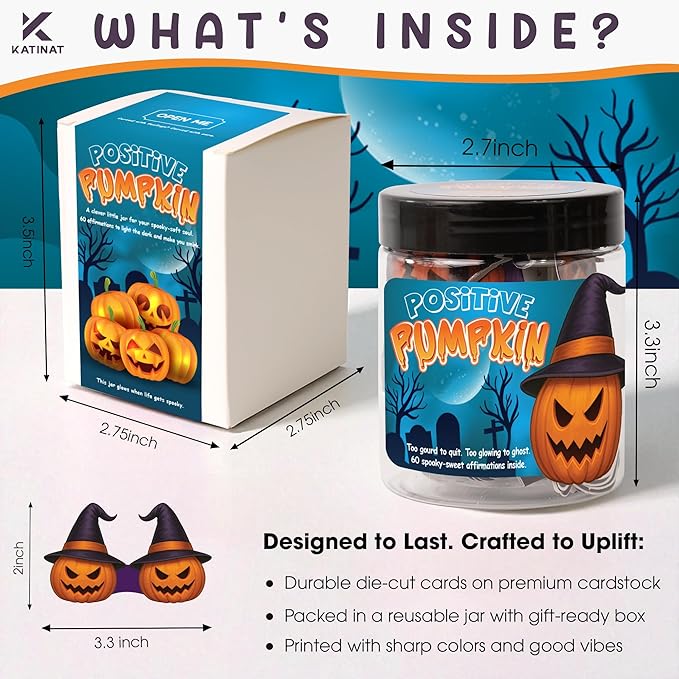 Positive Pumpkin Jar, Affirmation Jar – Halloween Gifts - Image 6