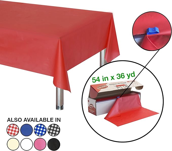 Neatiffy Disposable Plastic Table Cloth Roll | 54 in x 108 Ft Waterproof - Image 2