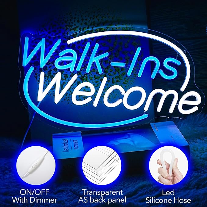Walk-Ins Welcome Neon Sign, Neon Sign - Image 4