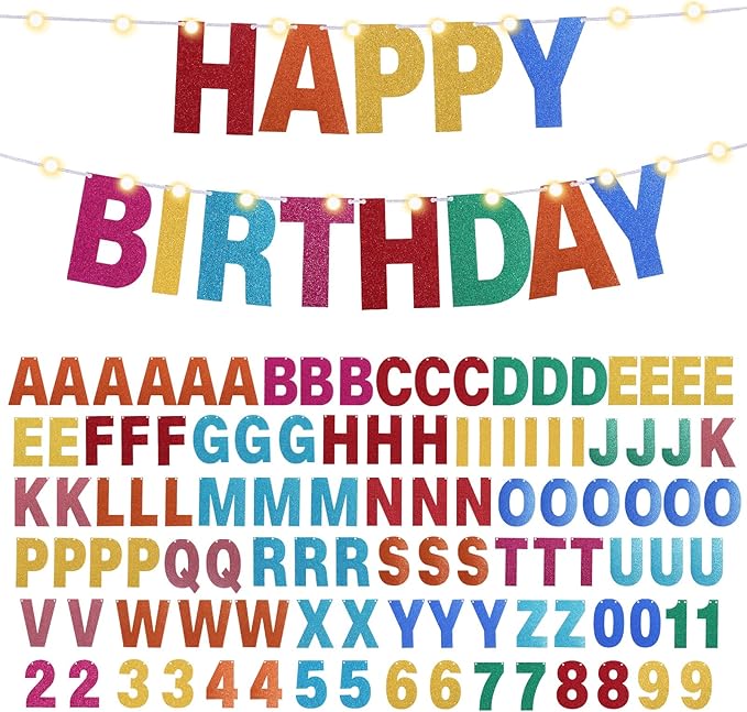 TaoBary 112 Pcs DIY Letter Custom Banner Glitter Customizable Banner Kit by TaoBary