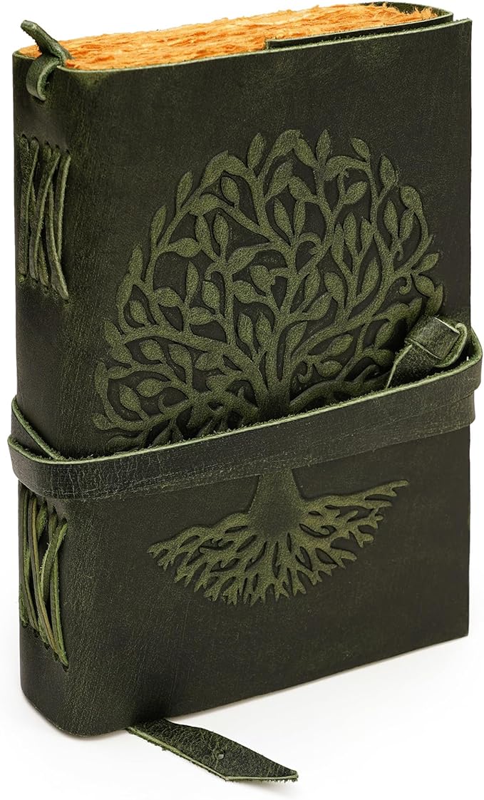 LUXEORIA Tree Of Life Leather Journal by Luxeoria