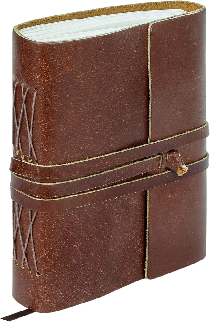 Handmade Leather Journal | Writing Diary | Bound Daily Notepad - Image 4