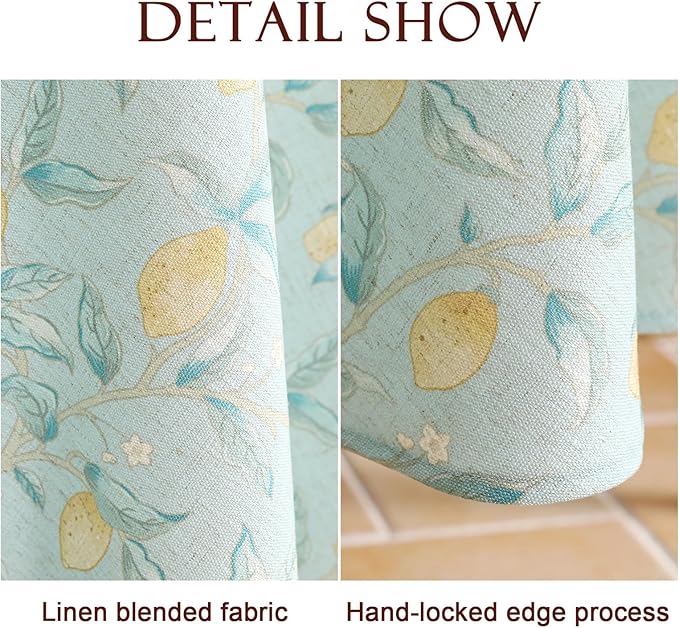 patdrea Designer Linen Green Small Square Tablecloth, Vintage Yellow Flowers - Image 5