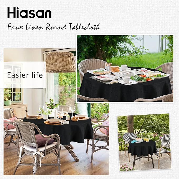 Hiasan Round Linen Tablecloth 90 Inch - Image 6
