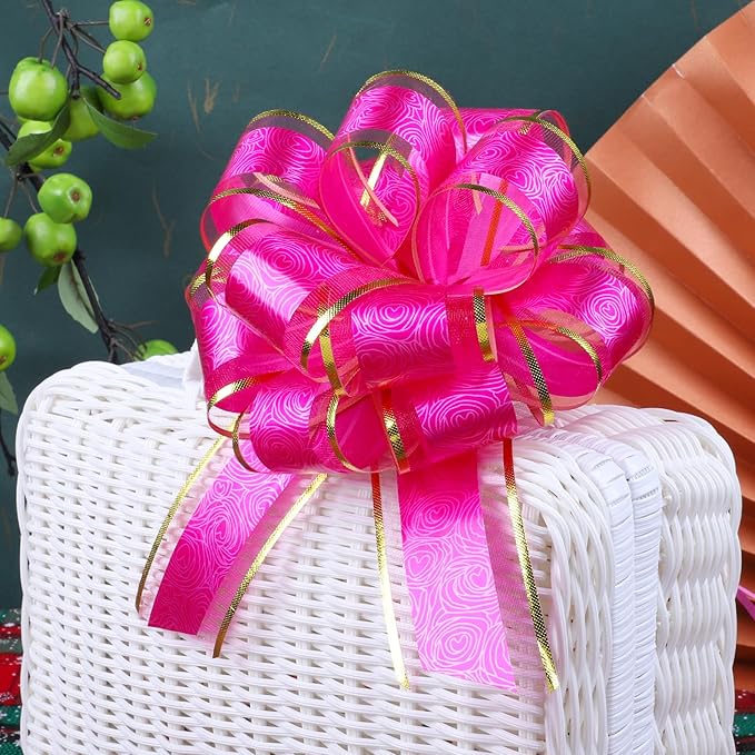12 Pieces Rose Pull Bows, 6 Inches Pull Bows - Image 5
