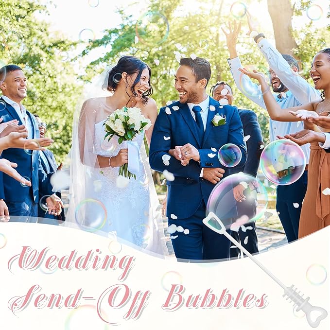 405 Pcs Wedding Bubbles Wands Set Include Heart Bubble Wands Bubbles Send Off - Image 3
