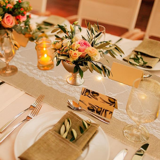 Xinnun 6 Pcs Burlap Table Runner - Image 5