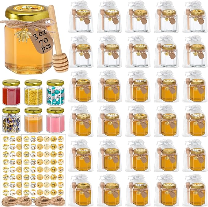 Aliggbent 70 Pack Small Honey Jars by AliggbentGoodChoice