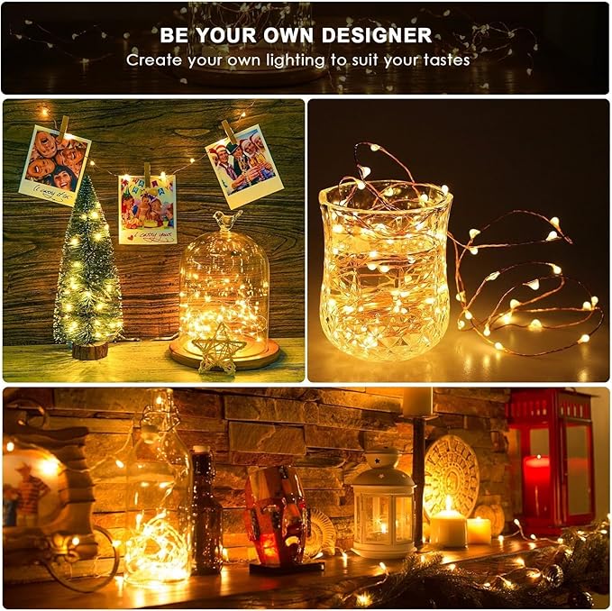 ANJAYLIA 4 Pack Fairy Lights 16.4ft 50 LED String Lights Battery Operated Mini - Image 4