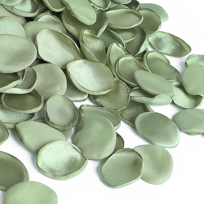 Floroom 300pcs Rose Petals Sage Green Faux Silk Flower Petals by Floroom
