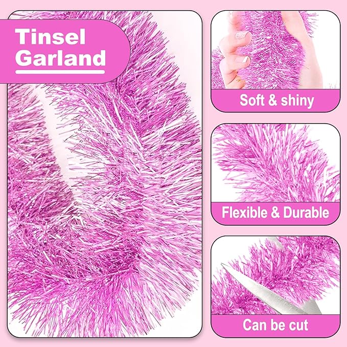 25 Feet Metallic Twist Tinsel Garland - Image 3