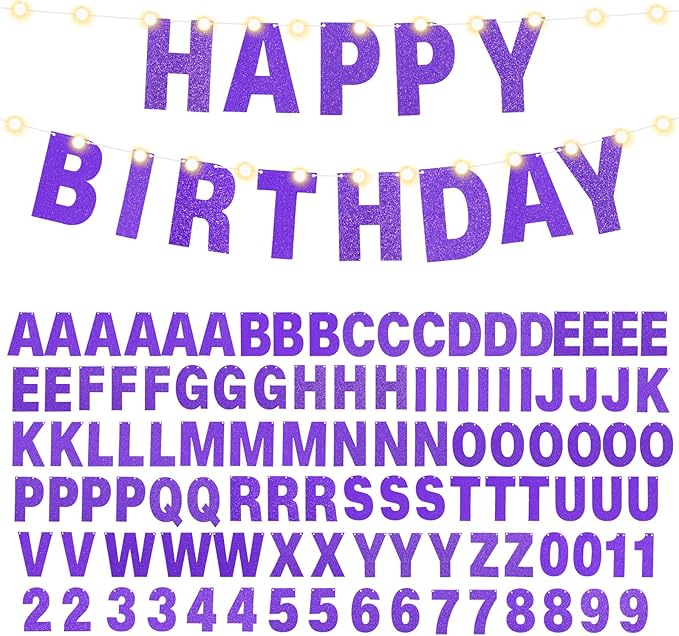 TaoBary 112 Pcs DIY Letter Custom Banner Glitter Customizable Banner Kit by TaoBary