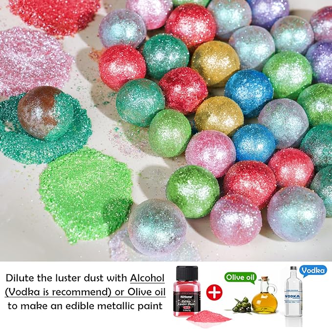 NiHome Edible Food-Grade Glimmer Powder Glitter Luster Dust Metallic Food - Image 7