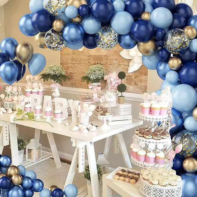 Blue and Gold Balloons, Bridal Shower, Baby Shower Party Decorations - Image 7