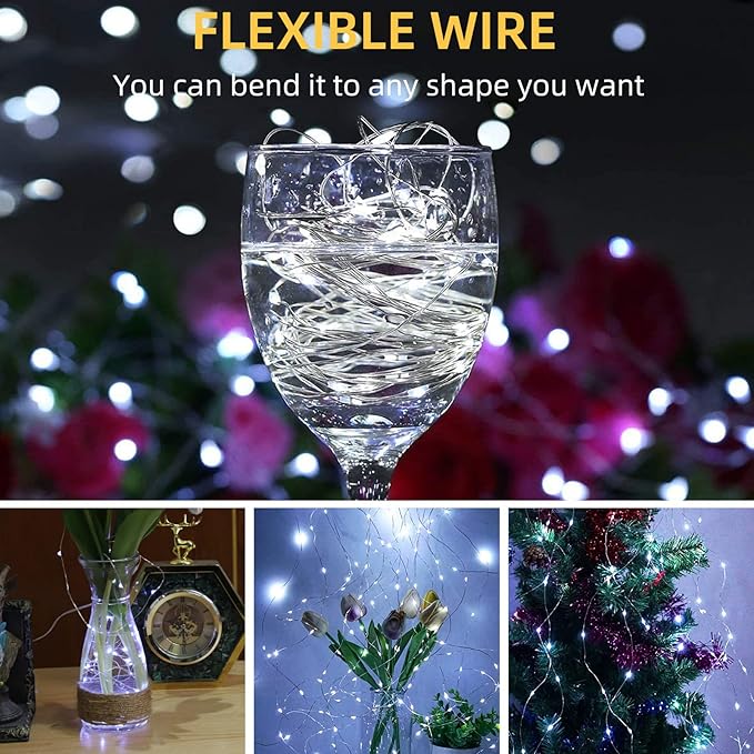 LAMPHOME 20 Pack Fairy Lights Battery Operated String Lights, 20 LED on 6.6FT - Image 4