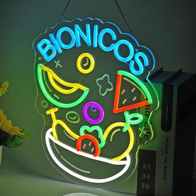 CNBEYOUNG Bionicos Neon Sign, Neon Lights Hanging Wall Art Decoration - Image 7