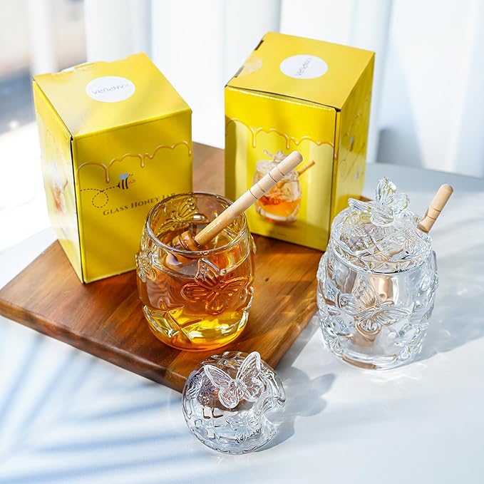 kanpura Clear Crystal Honey Jar - Image 7