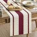 Artoid Mode Red Farmhouse Woven Rustic Table Runner, Seasonal Holiday Hollow by ArtoidMode