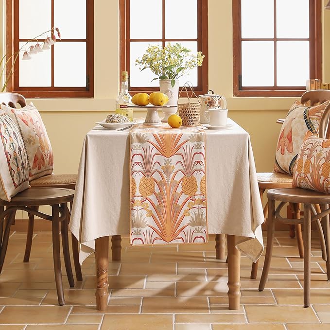 patdrea Designer Tropical Linen Table Runner 102 Inch Long, Decoration - Image 2