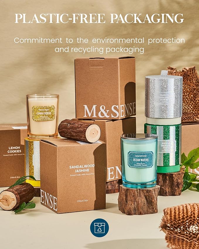 M&SENSE Ocean Scented Glitter Jar Candles, Holiday Gifts - Image 9