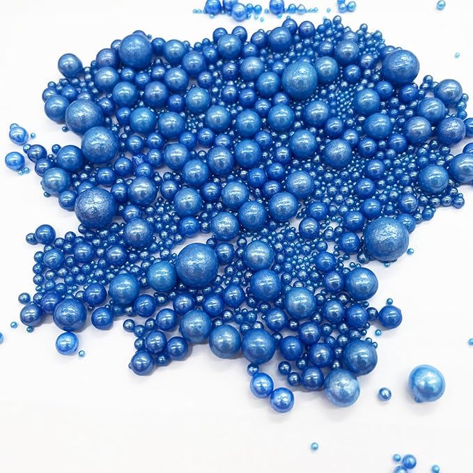 Edible Royal Blue Pearl Sugar Sprinkles Candy Baking Edible Cake Decorations - Image 3